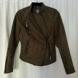 Olive green moto jacket